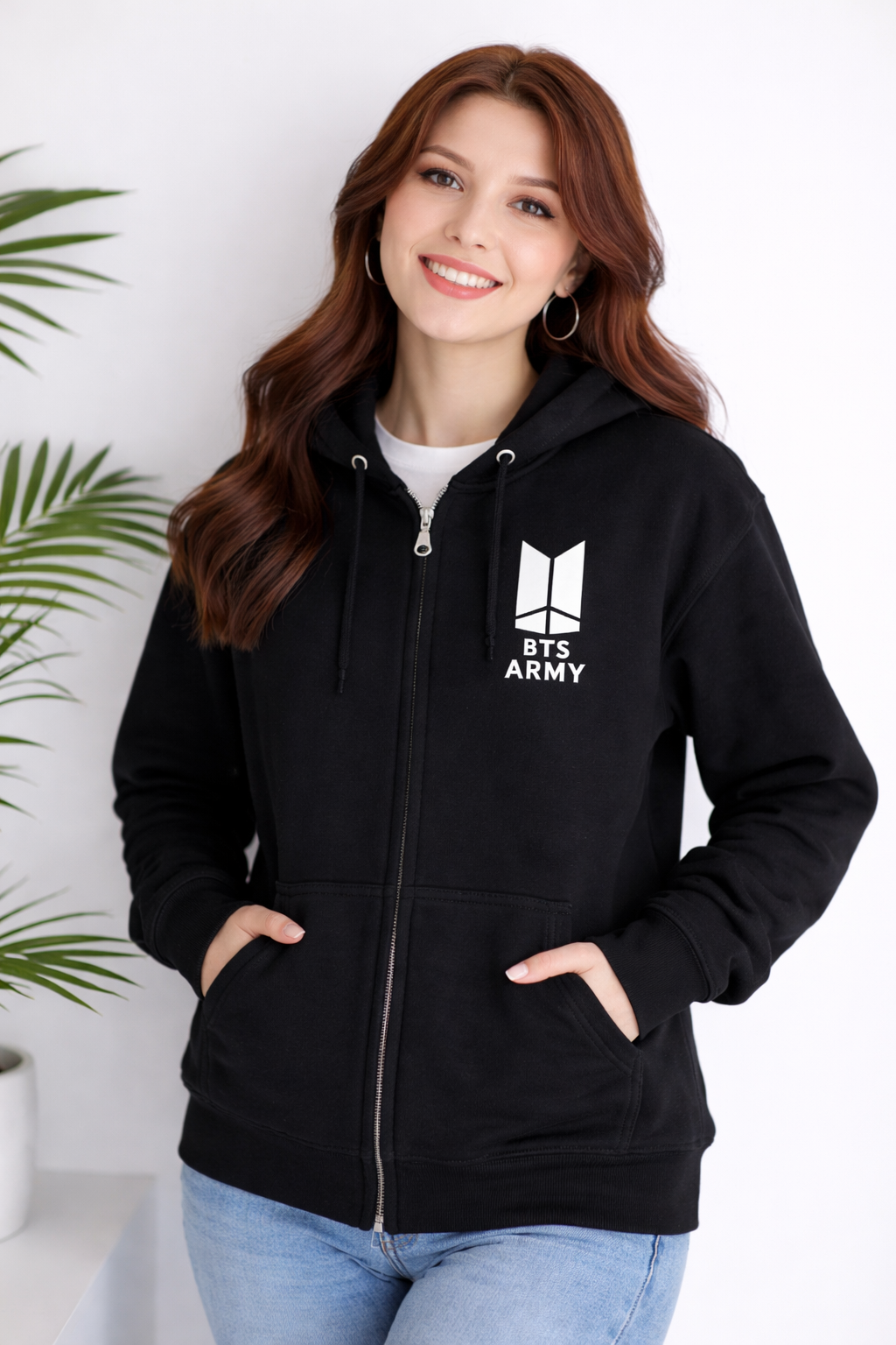 Army Zip Hoodie Minimal